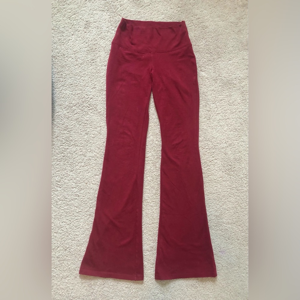 Women’s Y2k Foldable Vintage Flare Yoga Pants | Color: Deep Red | Size: XXS